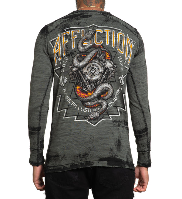Affliction Men's Reversible Thermal Shirt Paramount