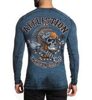 Affliction Men's Reversible Thermal Shirt AC Outlaw Steel