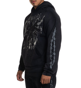 Affliction Men's Hoodie Heavyweight Black Night