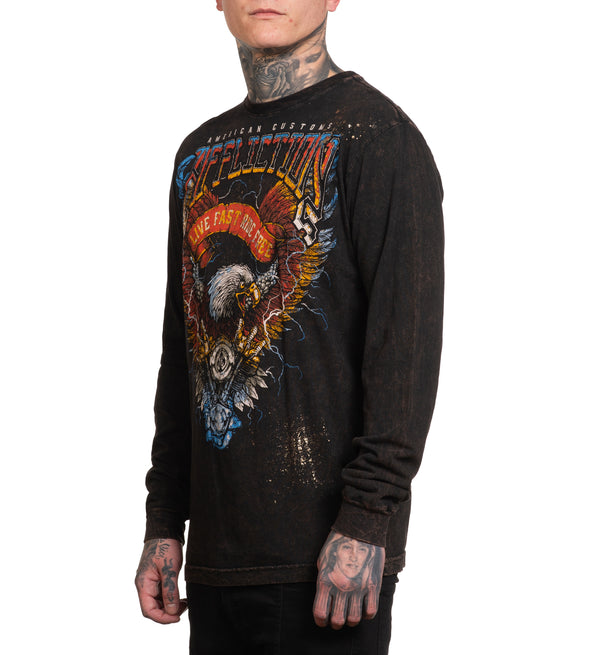 Affliction Men's Long Sleeve T-shirt Shredded Pavement