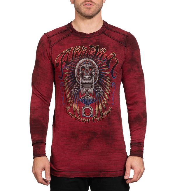 Affliction Men's Thermal Shirt Reversible Ac Native Auto