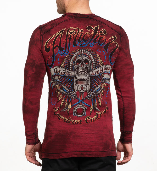 Affliction Men's Thermal Shirt Reversible Ac Native Auto