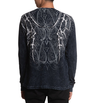 Affliction Men's Thermal Shirt Skeleton
