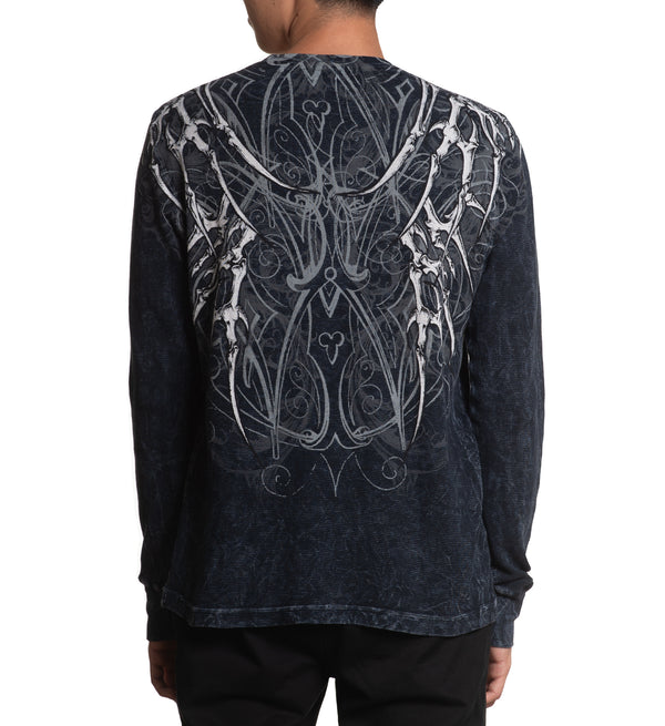 Affliction Men's Thermal Shirt Skeleton