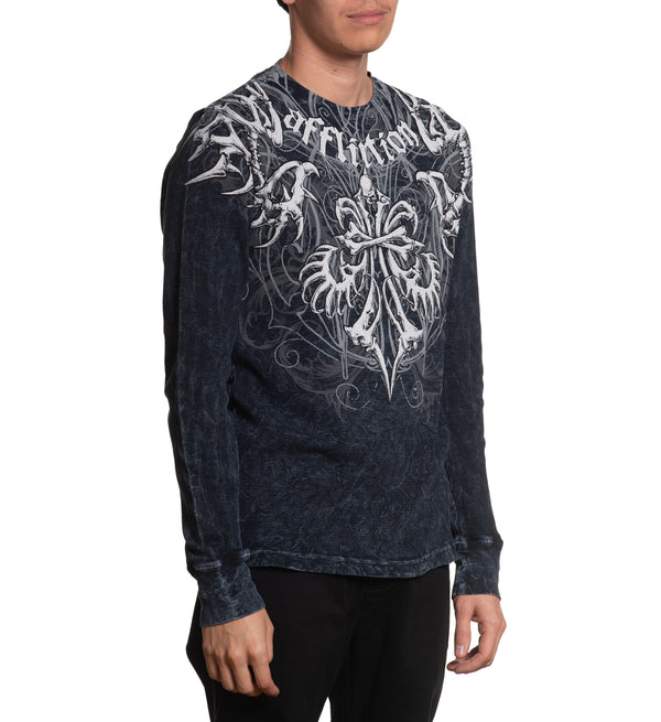 Affliction Men's Thermal Shirt Skeleton