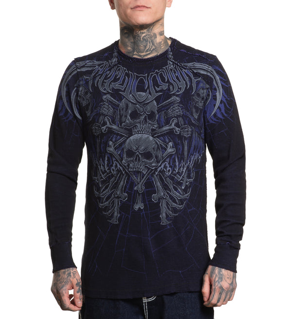 Affliction Men's Reversible Thermal Shirt Shadow