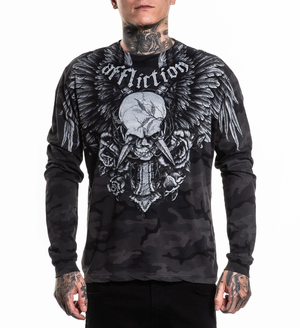 Affliction Men's Long Sleeve T-shirt Crossed Over