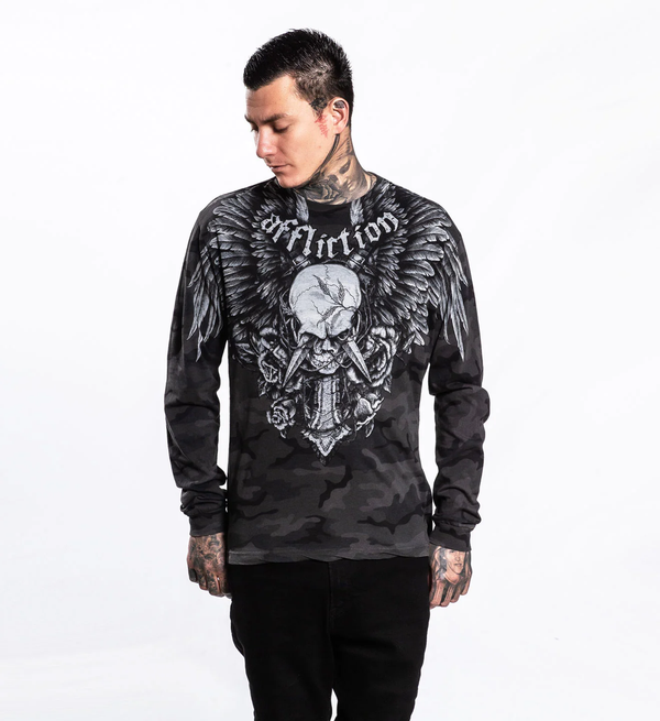 Affliction Men's Long Sleeve T-shirt Crossed Over