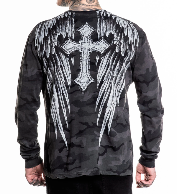 Affliction Men's Long Sleeve T-shirt Crossed Over