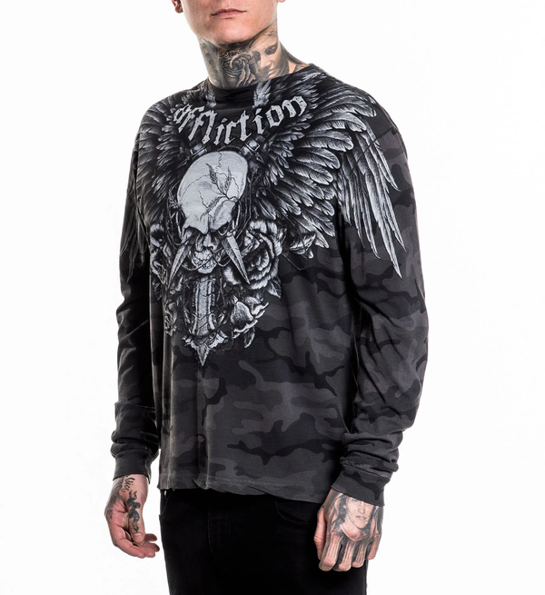 Affliction Men's Long Sleeve T-shirt Crossed Over