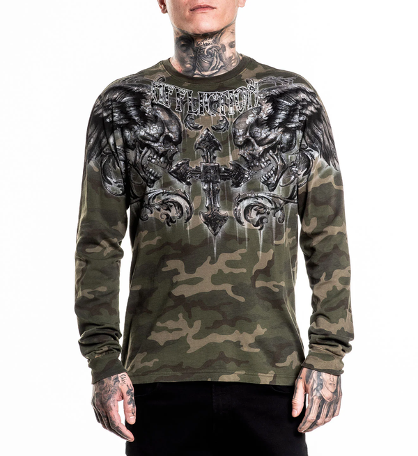 Affliction Men's Long Sleeve T-shirt Fragmented