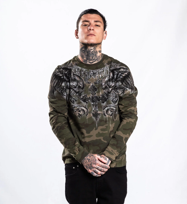 Affliction Men's Long Sleeve T-shirt Fragmented