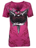Archaic By Affliction Women's T-shirt Torn Heart **