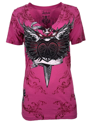 Archaic By Affliction Women's T-shirt Torn Heart **