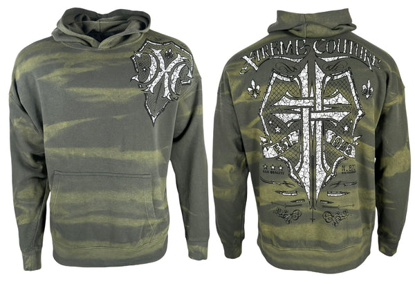 Xtreme Couture By Affliction Unisex Oversized Boxy Pullover Hoodie Saracen
