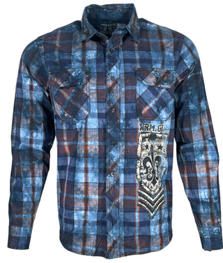 Xtreme Couture by Affliction Men's Button Down Shirt Stone Eagle