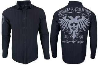 Xtreme Couture by Affliction Men's Button Down Shirt Rain