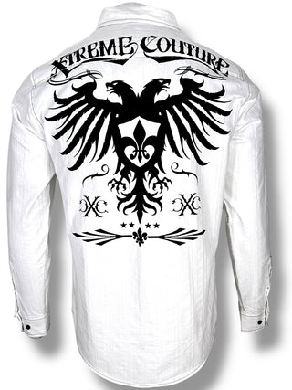 Xtreme Couture by Affliction Men's Button Down Shirt Rain
