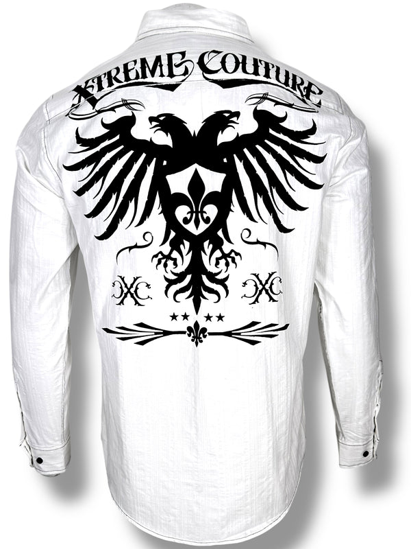 Xtreme Couture by Affliction Men's Button Down Shirt Rain