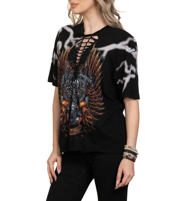 Affliction Women's T-shirt Ac Chrome Lord