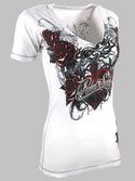 Rebel Saint By Affliction Women's T-shirt Morticia
