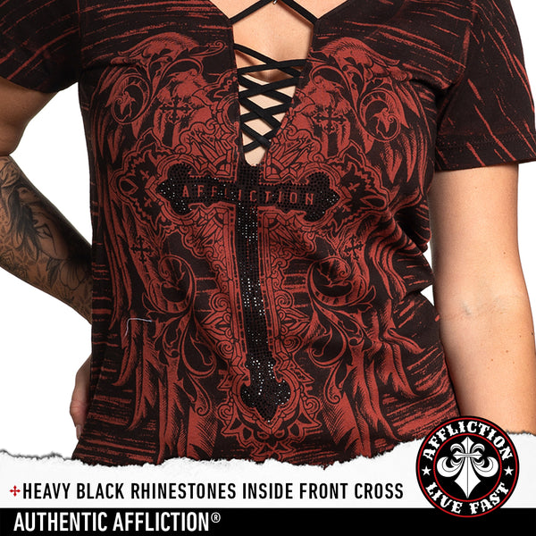 Affliction Women's T-shirt Scared Hope Wings