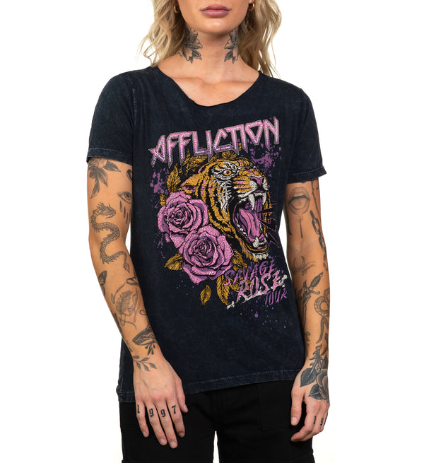 Affliction Women's T-shirt Savage Rose Tour