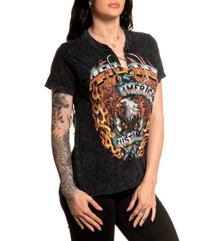 Affliction Women's T-shirt Ac Eagle Fire