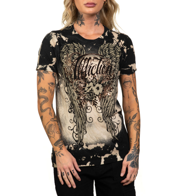 Affliction Women's T-shirt Wing Blossom