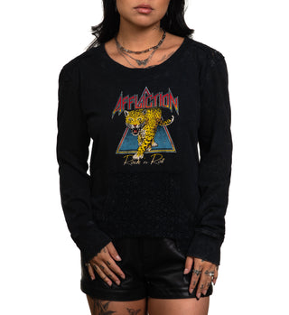 Affliction Women's T-shirt LEOPARD ROCK