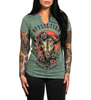 Affliction Women's T-Shirt Dakota Fire