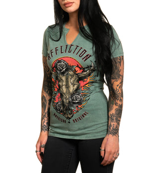 Affliction Women's T-Shirt Dakota Fire