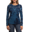 Affliction Women's Thermal Long Sleeve Shirt Detail
