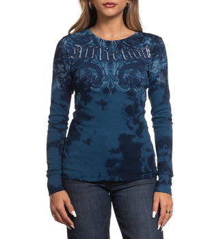 Affliction Women's Thermal Long Sleeve Shirt Detail