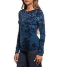 Affliction Women's Thermal Long Sleeve Shirt Detail