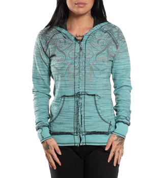 Affliction Women’s Reversible Hoodie Jasmine Lis Zip Up