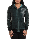 Affliction Women’s Reversible Hoodie Jasmine Lis Zip Up