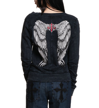 Affliction Women's Long Sleeve T-shirt Angel  Wings