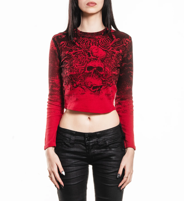 Affliction Women's Long Sleeve Thermal Shirt Sands of Burden