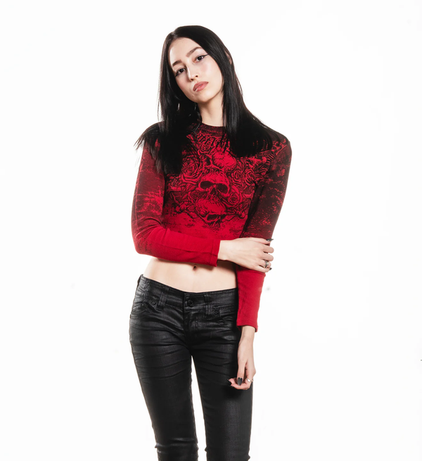 Affliction Women's Long Sleeve Thermal Shirt Sands of Burden