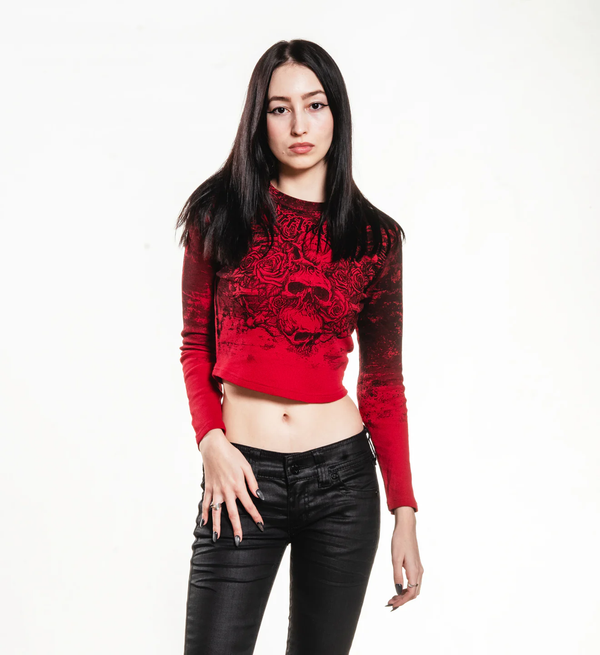 Affliction Women's Long Sleeve Thermal Shirt Sands of Burden