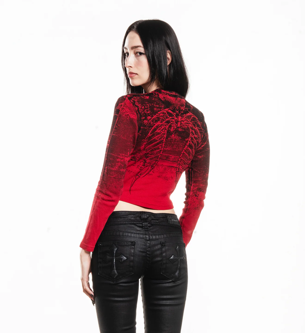Affliction Women's Long Sleeve Thermal Shirt Sands of Burden