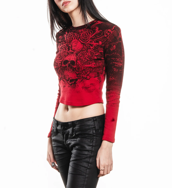 Affliction Women's Long Sleeve Thermal Shirt Sands of Burden
