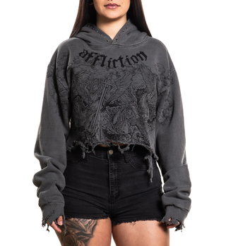 Affliction Women's Crop Hoodie Angels
