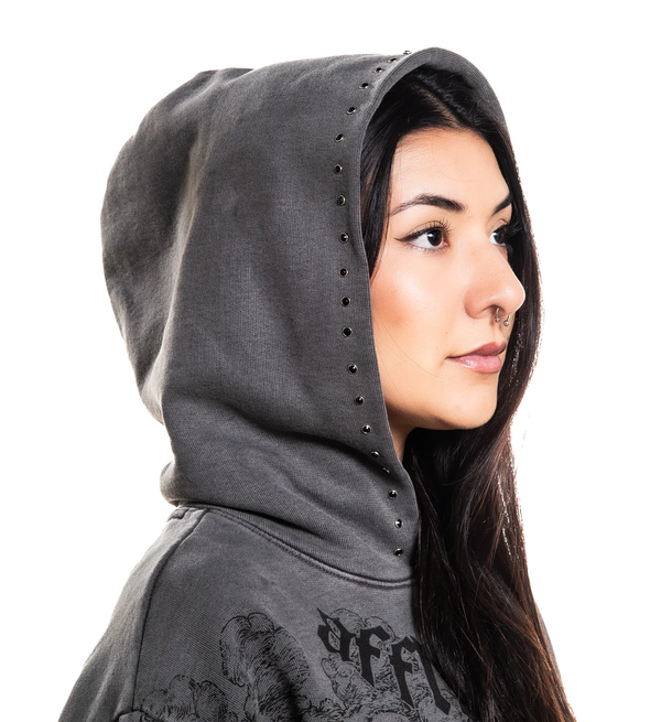 Affliction Women's Crop Hoodie Angels