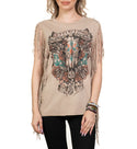 Affliction Women's T-shirt Little Bighorn Fringe