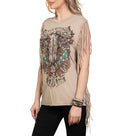 Affliction Women's T-shirt Little Bighorn Fringe