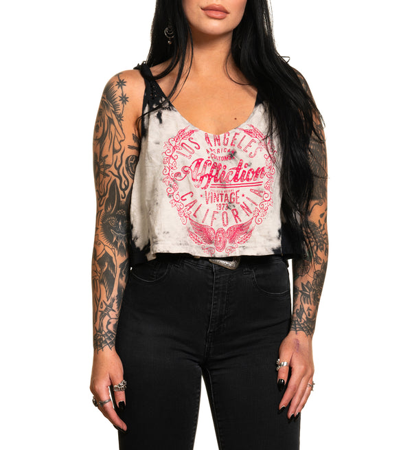 Affliction Women's T-Shirt Tank Vintage Motors Oversized Shirt