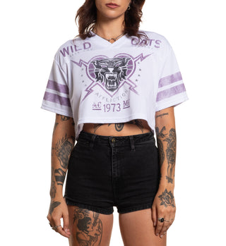 Affliction Women's T-shirt Wildcats Cropped Jersey
