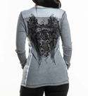 Affliction Women's Thermal Long Sleeve Shirt Secret Garden